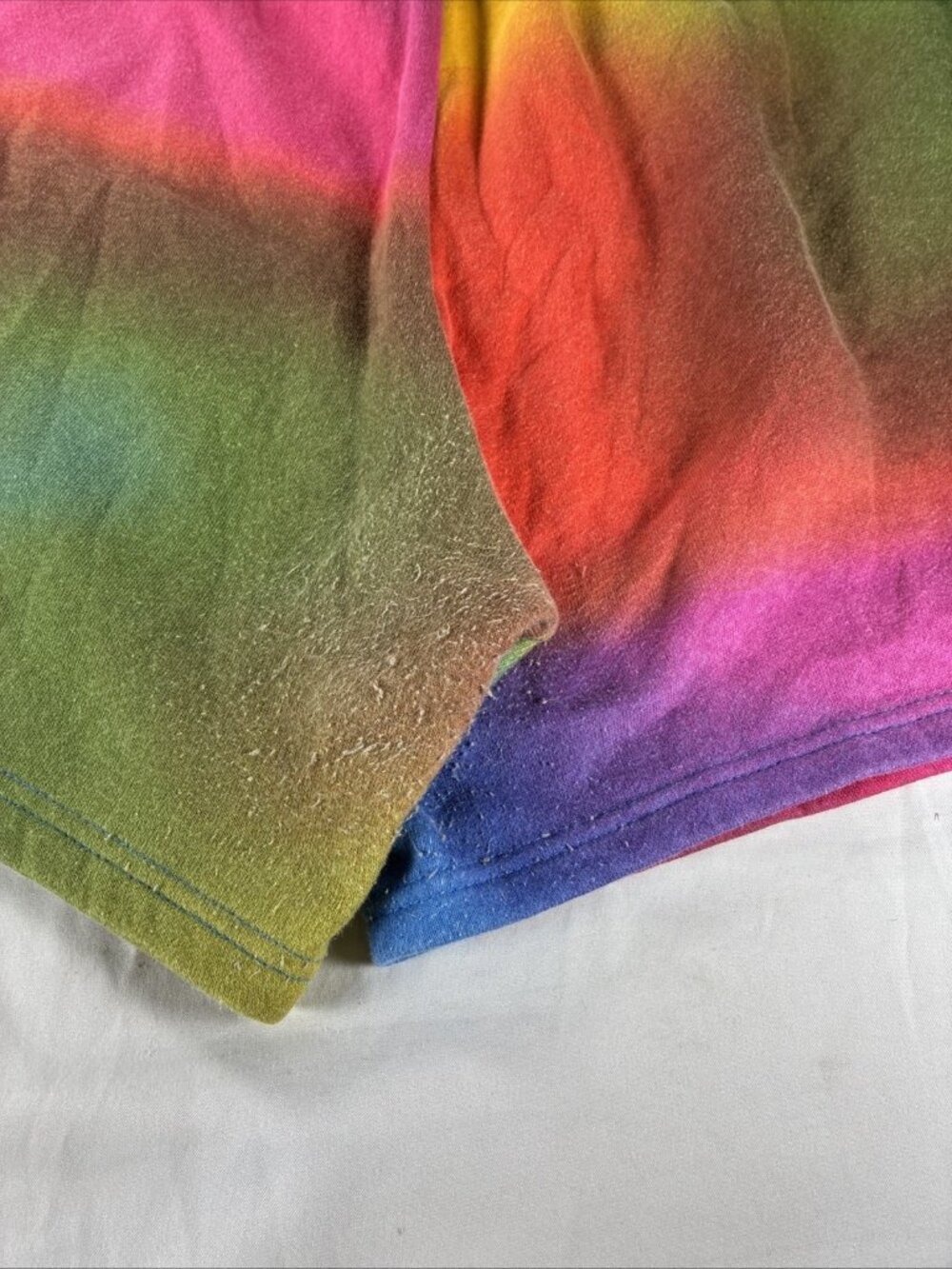 The North Face Pride Fleece Shorts Mens Large Rainbow Tie Dye Puff Print Sweat - Picture 6 of 9